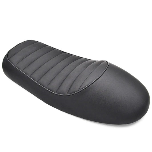 Cafe Racer Vintage Hump Motorcycle Seat – Leatherette Retro Saddle, Black & Coffee