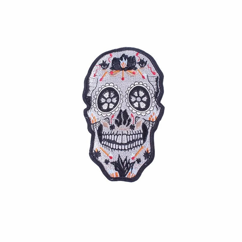 Punk Skull Large Embroidered Biker Patch – Big Wings Back Badge for Jacket