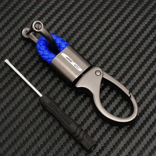 CB Series Motorcycle Keychain – Zinc Alloy Braided Rope Key Ring
