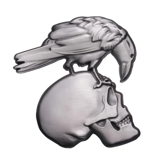 Skull Motorcycle Enamel Pin – Retro Gothic Lapel Badge