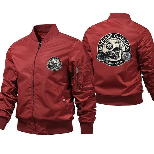 Renegade Classics Heavy Metal Bomber Jacket – Men's MA-1 Windbreaker