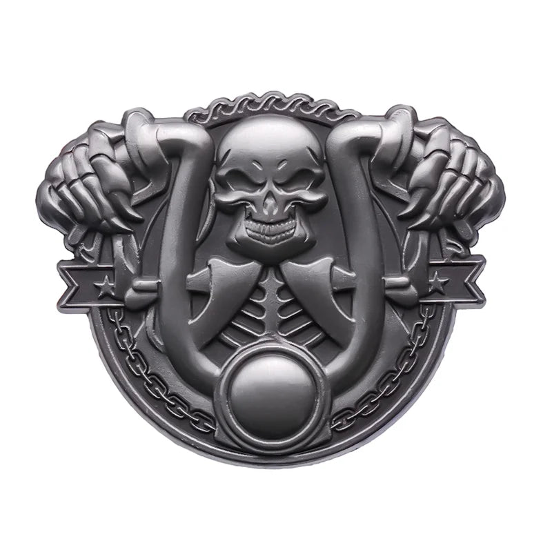 Skull Motorcycle Enamel Pin – Retro Gothic Lapel Badge