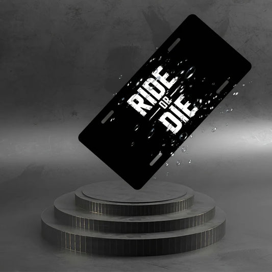 "Ride or Die" Biker Aluminum Decorative License Plate – Garage Wall Art