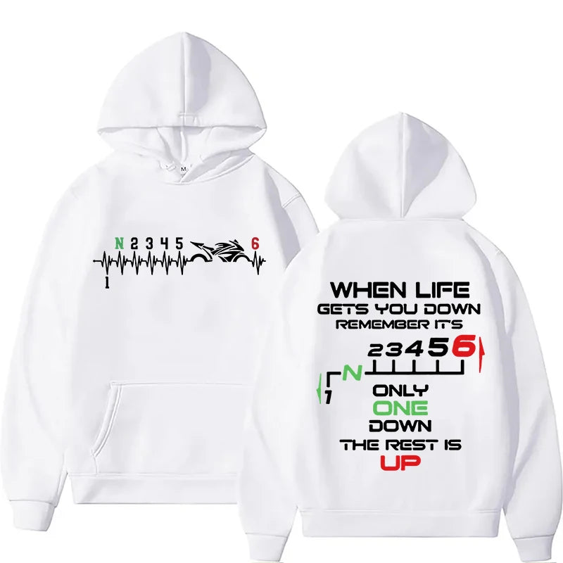 Motorcycle Gear Shift Heartbeat Hoodie – Rider Pullover