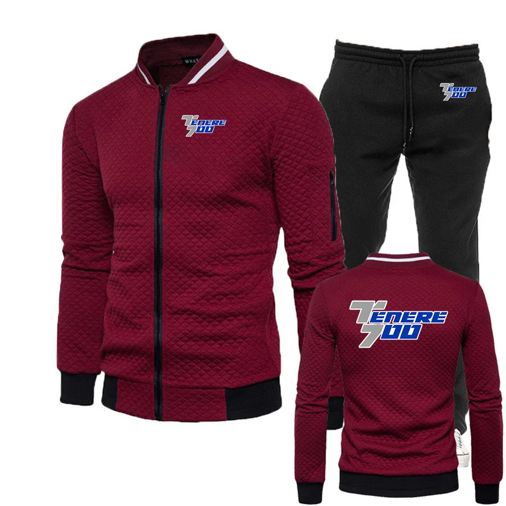 Completo coordinato da motociclista uomo con felpa con cappuccio e pantaloni – Ventilato, primavera e autunno