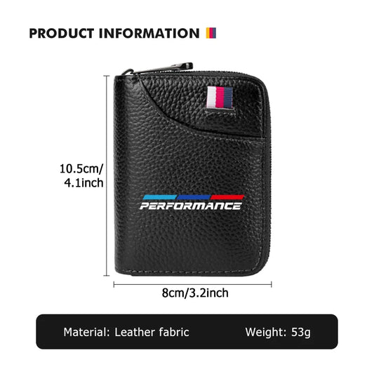 Leather Card Holder Coin Wallet RFID Protection – Compact Organizer