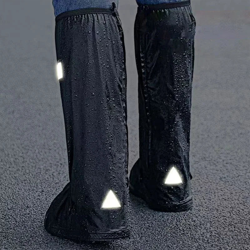 Waterproof High-Tube Rain Boot Covers – Motorcycle & Cycling Shoe Protectors