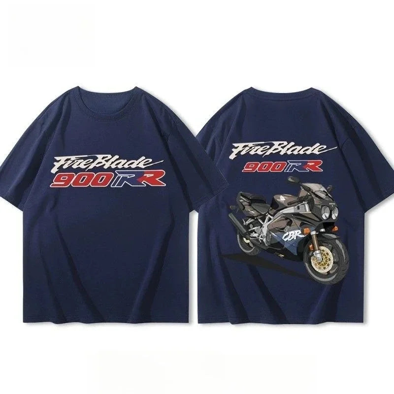 Motorcycle Racing Graphic T-Shirt – Oversized Unisex Short Sleeve, 6 Colors