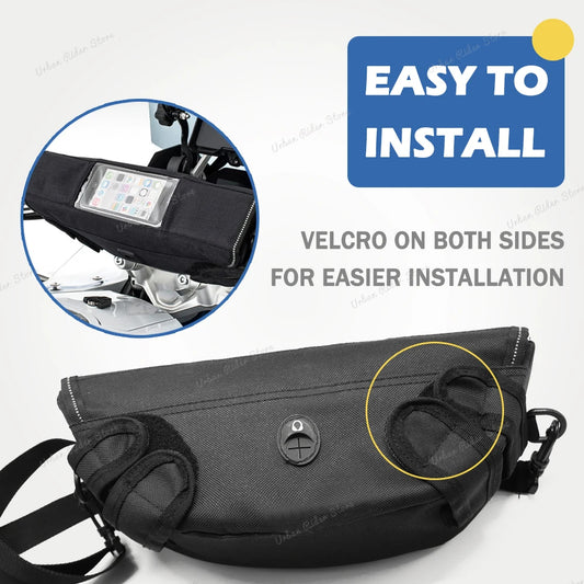 Adventure Tourer Waterproof Handlebar Bag – Phone & Travel Storage with Cable Port