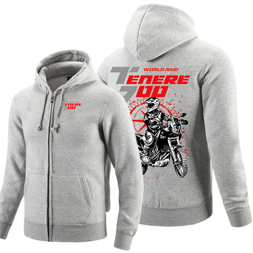 Men's Motorcycle Rider Hoodie Jacket – Spring & Autumn Zip-Up Sweatshirt