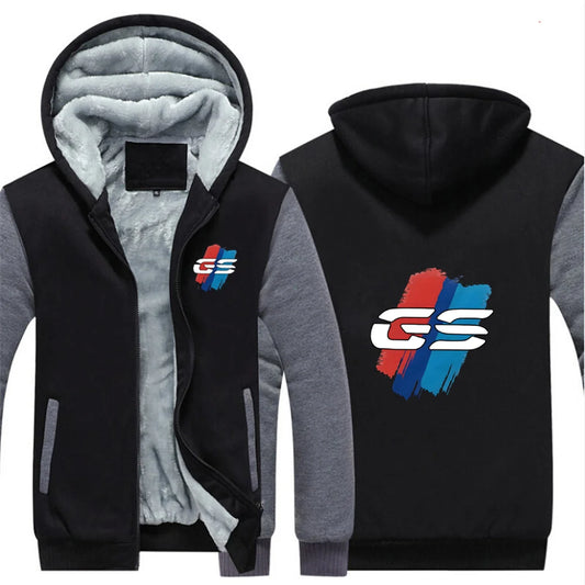 GS Adventure Fleece-Lined Zip Hoodie – Men's Patchwork Jacket