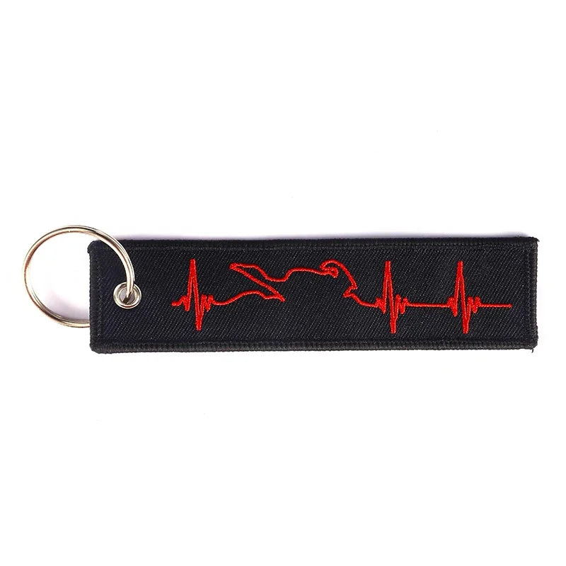 Motorcycle Heartbeat Keychain – Zinc Alloy Biker Key Chain
