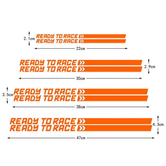 Ready to Race Motorcycle Decal Sticker – 22cm | 4 Colors