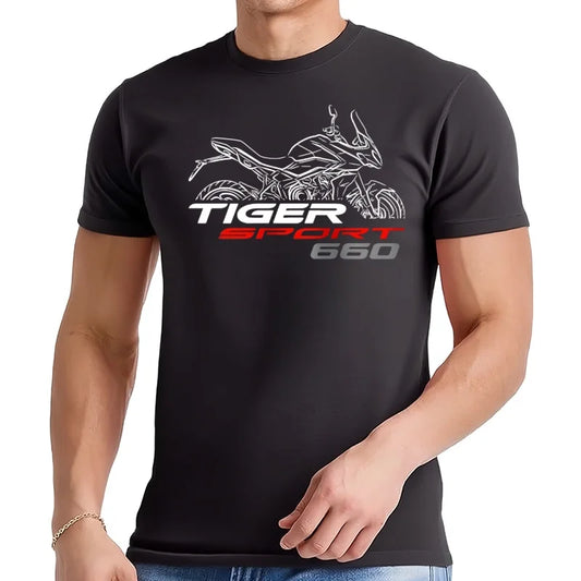 Motorcycle Graphic T-Shirt — 100% Cotton Casual Tee