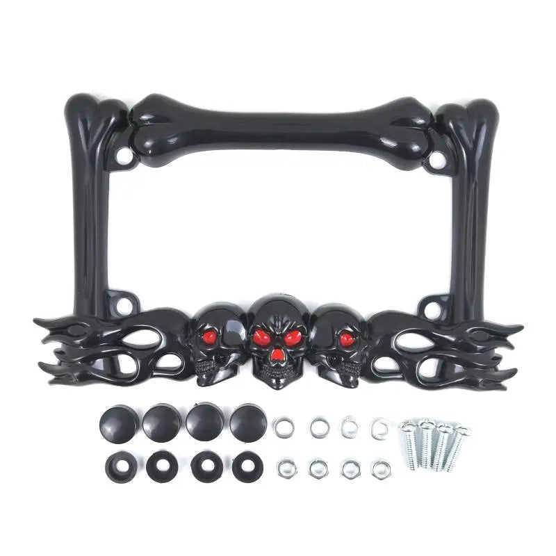 Skull License Plate Frame – Motorcycle & Scooter
