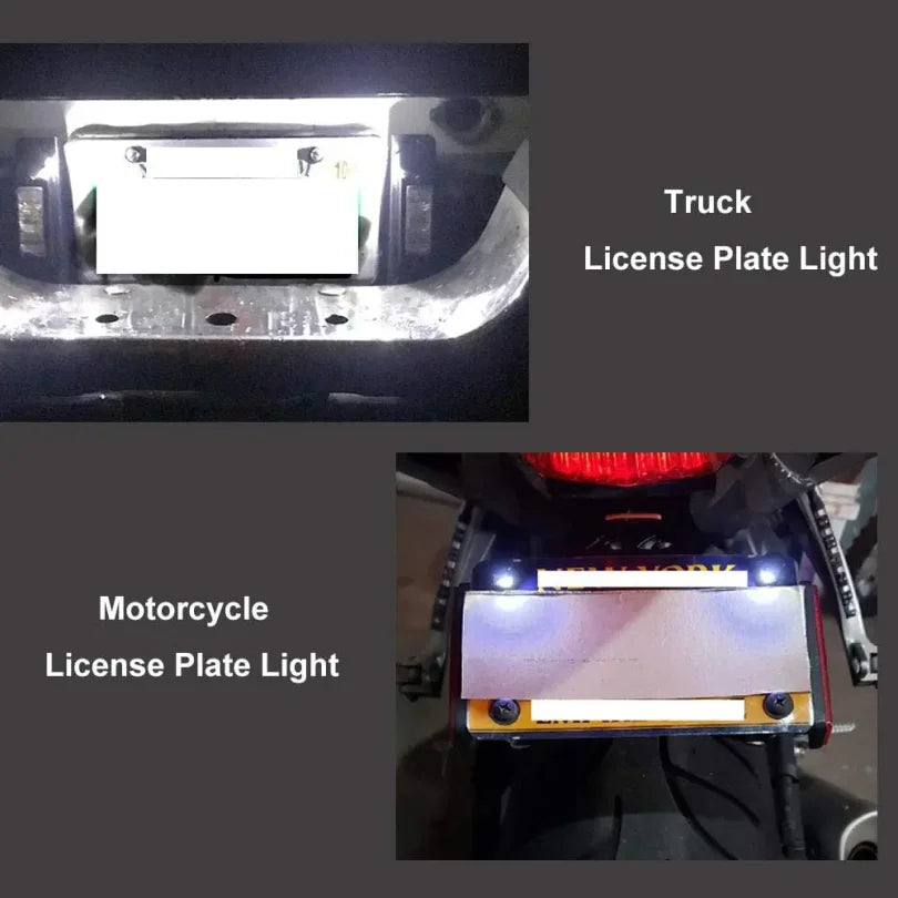 12V LED License Plate Screw Bolt Lights – 5630 SMD 6000K White, Pair