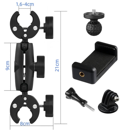 Double Clip Crab Super Clamp – Universal Action Camera Handlebar Mount