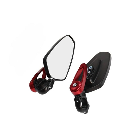 CNC Retro Motorcycle Handlebar Mirrors 22mm – Wide Angle Pair