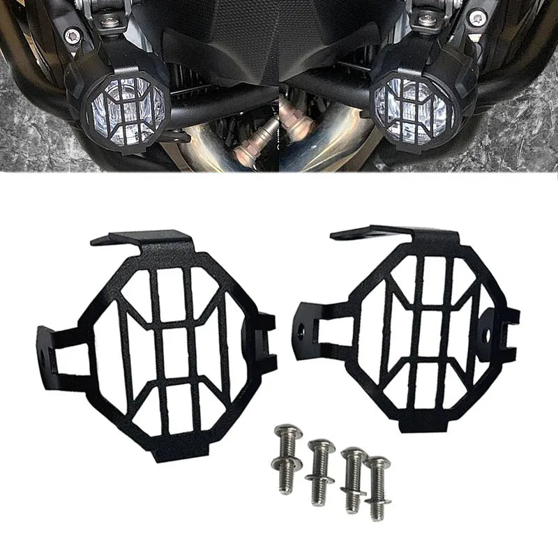 Protection de phare antibrouillard à LED – Cache en aluminium pour moto d’aventure