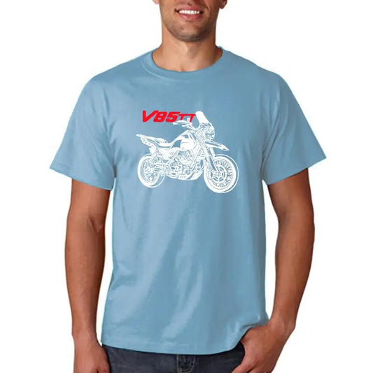 Men's Cotton Motorcycle T-Shirt — Graphic Biker Tee