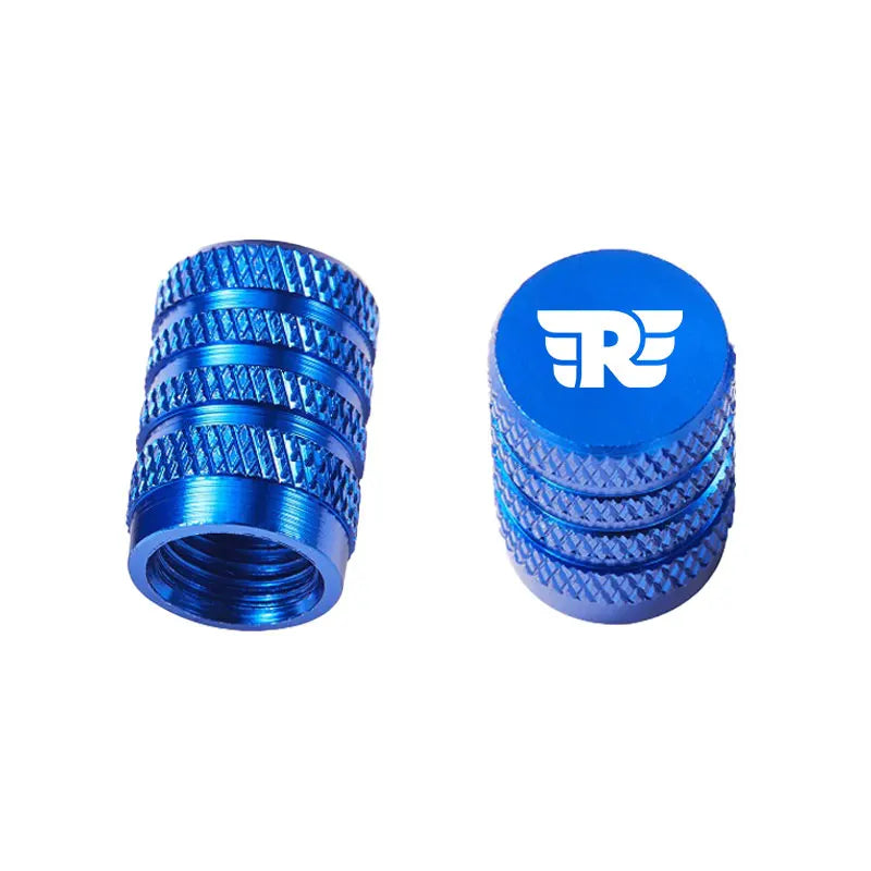 CNC Aluminum Motorcycle Tire Valve Stem Caps – Winged Badge – Set of 2