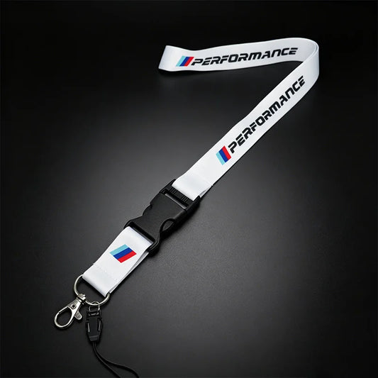 Motorsport Performance Nylon Lanyard Keychain – Emblem Print