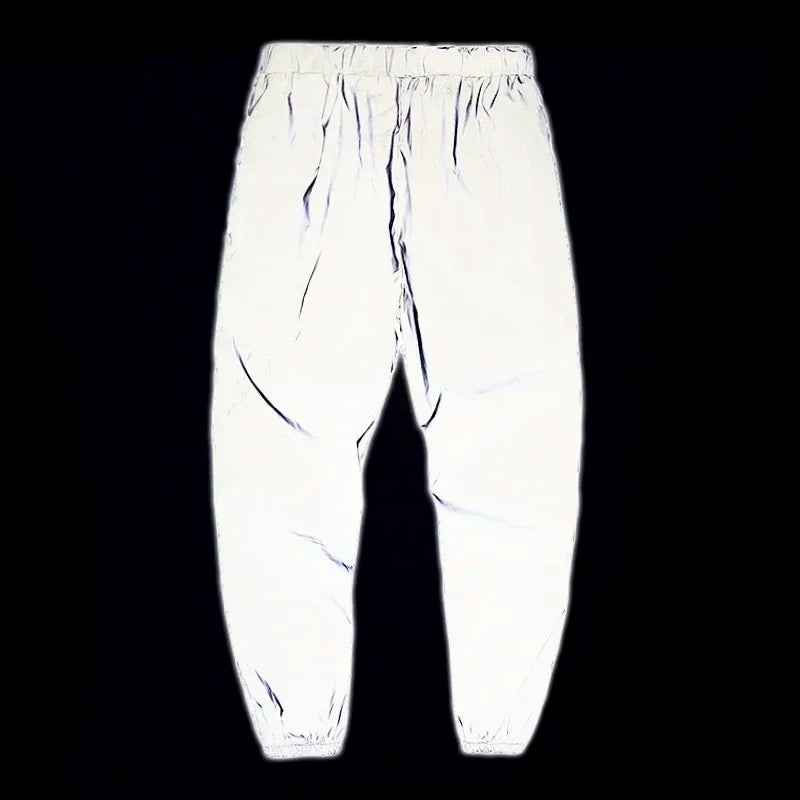 Reflektierende Jogginghose für die Nacht – Streetwear-Fahrerhose mit elastischem Bund