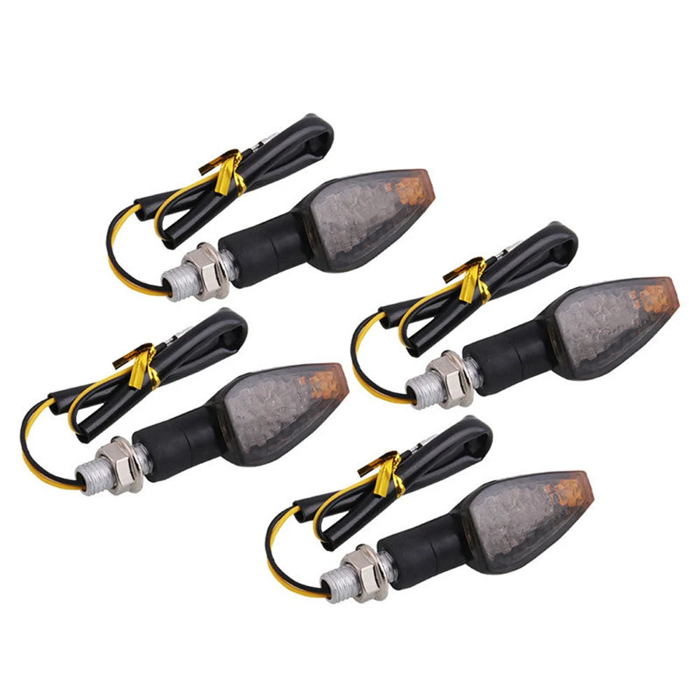 Universal Flexible LED Motorcycle Turn Signal – Amber 12V Blinker Set (4PCS)