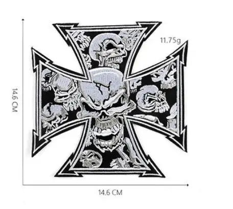 Skull Cross Chopper Biker Iron-On Embroidered Patch – Vest & Jacket