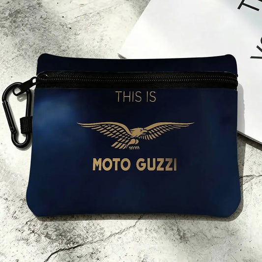 Motorcycle Logo Oxford Mini Coin Purse – Zipper Hanging Storage Pouch
