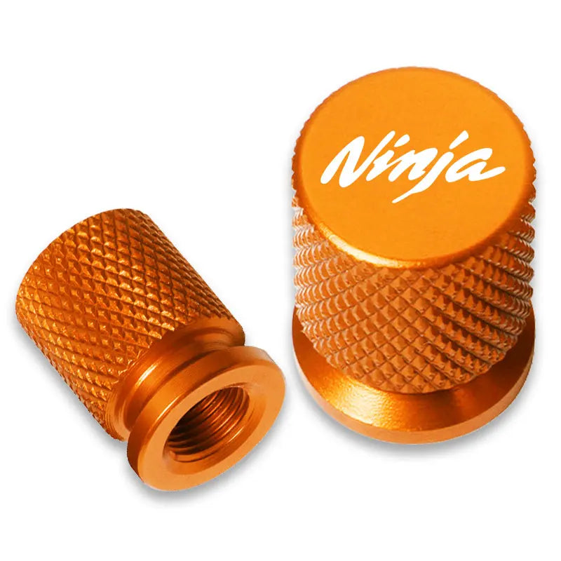 CNC Aluminum Motorcycle Tire Valve Stem Caps – Ninja Logo | 2PCS
