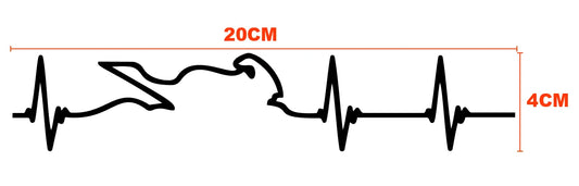 Motorcycle Heartbeat Line Sticker — Waterproof PVC, 16 Colors, Reflective Options