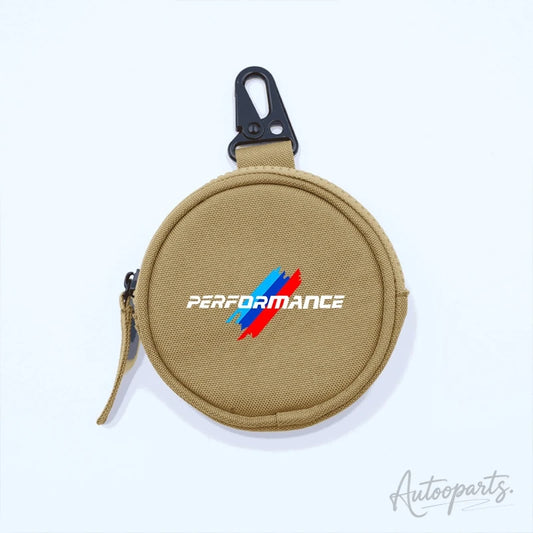 Performance Tactical Round Coin Pouch – Nylon Key Bag with Carabiner Clip