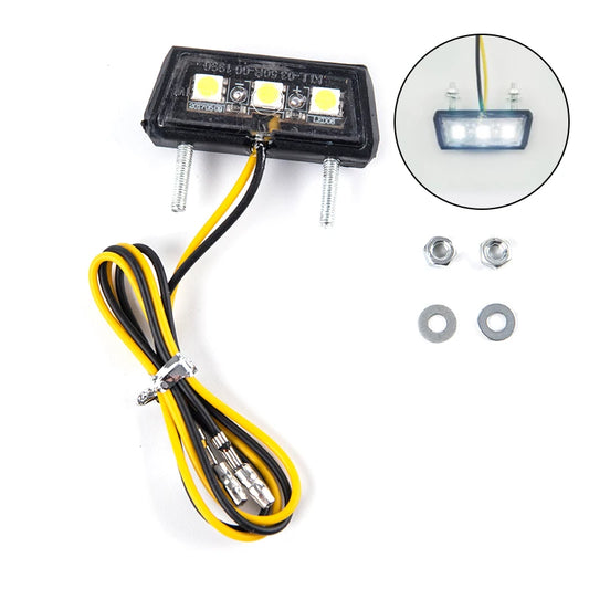 12V Motorcycle License Plate LED Light – Waterproof 3-LED Number Plate Lamp