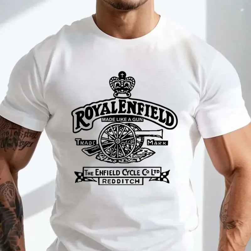 Vintage British Motorcycle Heritage Crest Graphic T-Shirt – Classic Biker Tee