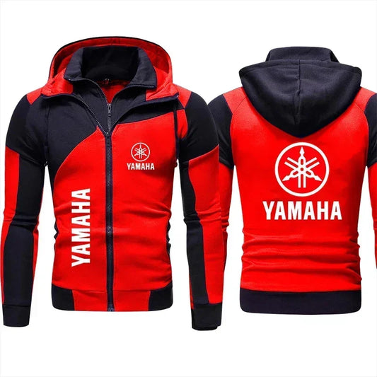 Motorcycle Racing Zip-Up Jacket | Men's Color-Block Moto Hoodie
