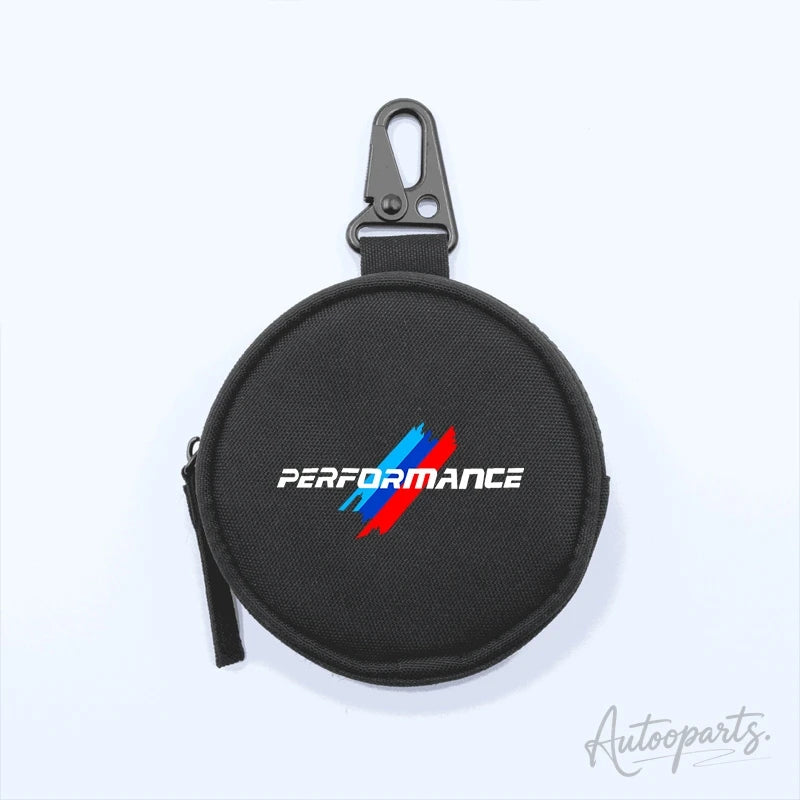 Performance Tactical Round Coin Pouch – Nylon Key Bag with Carabiner Clip