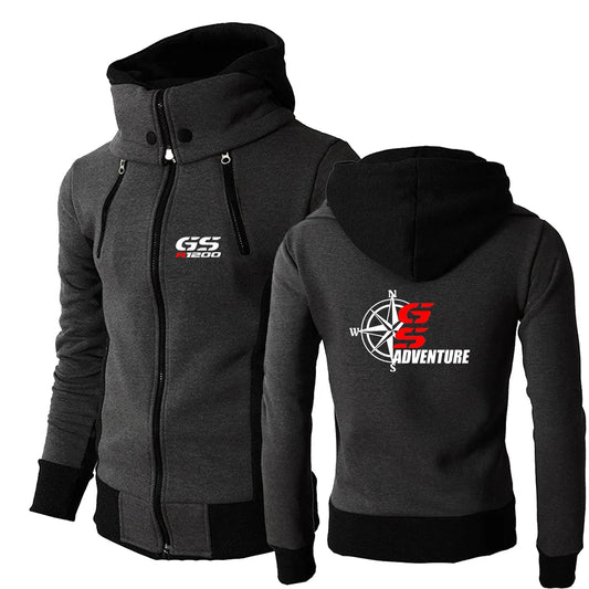 Motorcycle GS Adventure Tri-Color Zipper Hoodie – Spring & Autumn