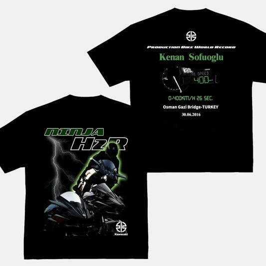 Loose-Fit Motorcycle Graphic Cotton T-Shirt – Short Sleeve