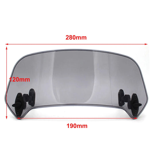 Universal Motorcycle Windshield Extension – Clamp-On Spoiler Deflector