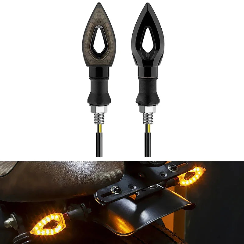 汎用12V LEDブレードウインカー – アンバーSMDインジケーター、10mmステム、2個セット