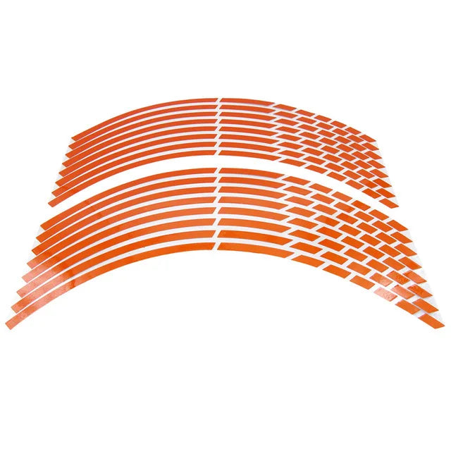 Motorcycle Wheel Rim Stripe Stickers – PVC Waterproof Decals for 17/18" Rims