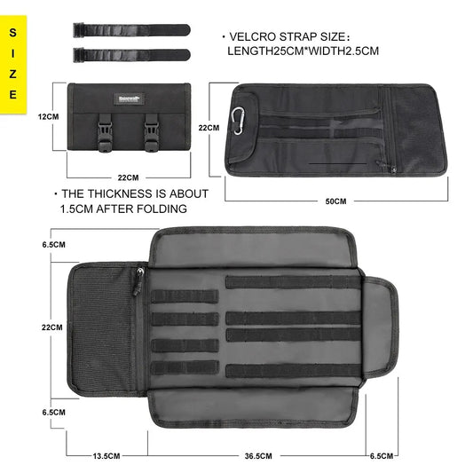 Motorcycle Tool Roll Bag – Portable Saddle Storage Pouch for Outdoor & Repair