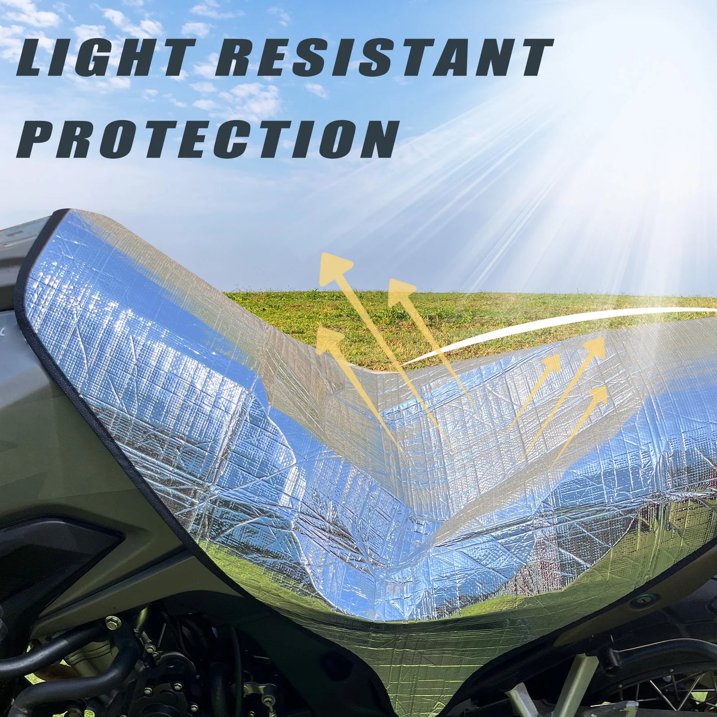 Universal Reflective Motorcycle Seat Cover – UV & Heat Protection, Waterproof