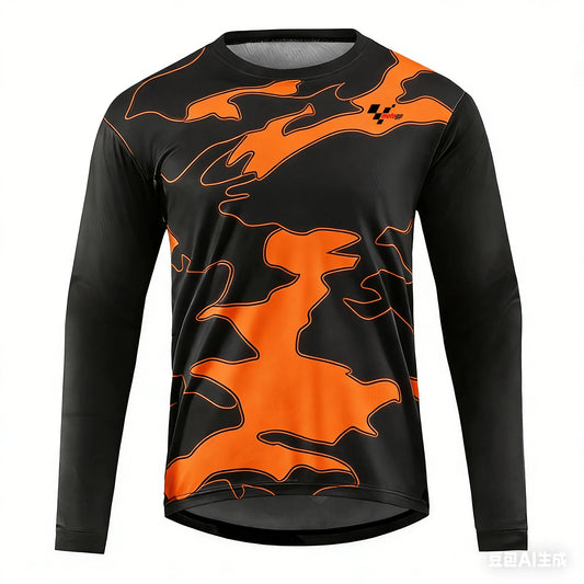Motorcycle Riding Long-Sleeve Jersey — 3D Print Breathable Top