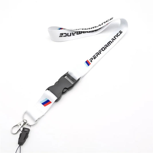 Performance Nylon Neck Lanyard Keychain – Motorsport Emblem Print