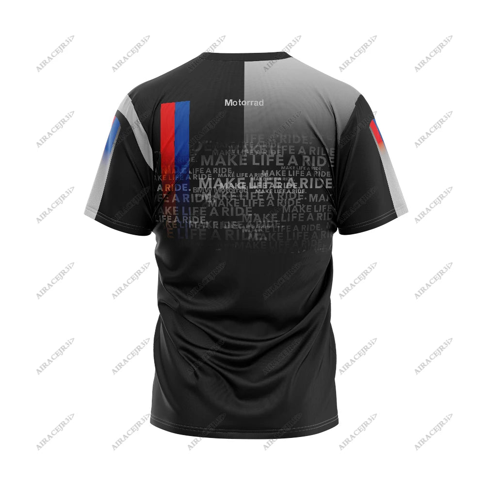 Camiseta de motociclismo para hombre – Tejido de competición de secado rápido