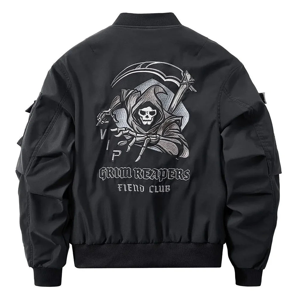 Skull Tactical Bomber Jacket – Men's Streetwear Workwear