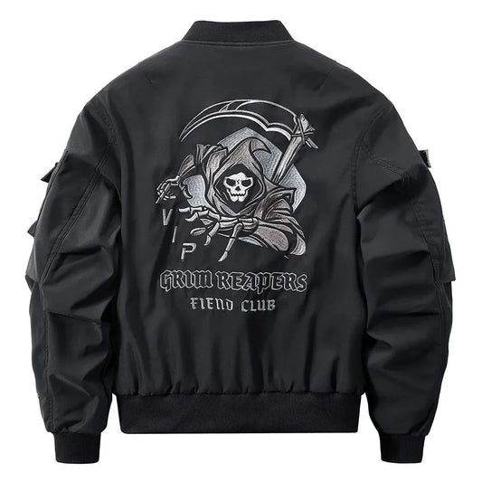 Skull Tactical Bomber Jacket – Men's Streetwear Workwear