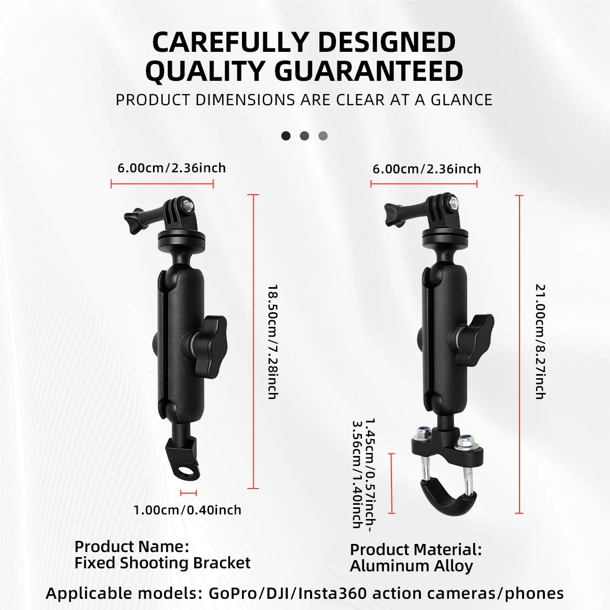 Motorcycle & Bicycle Camera Mount – Aluminum Alloy Handlebar & Mirror Bracket